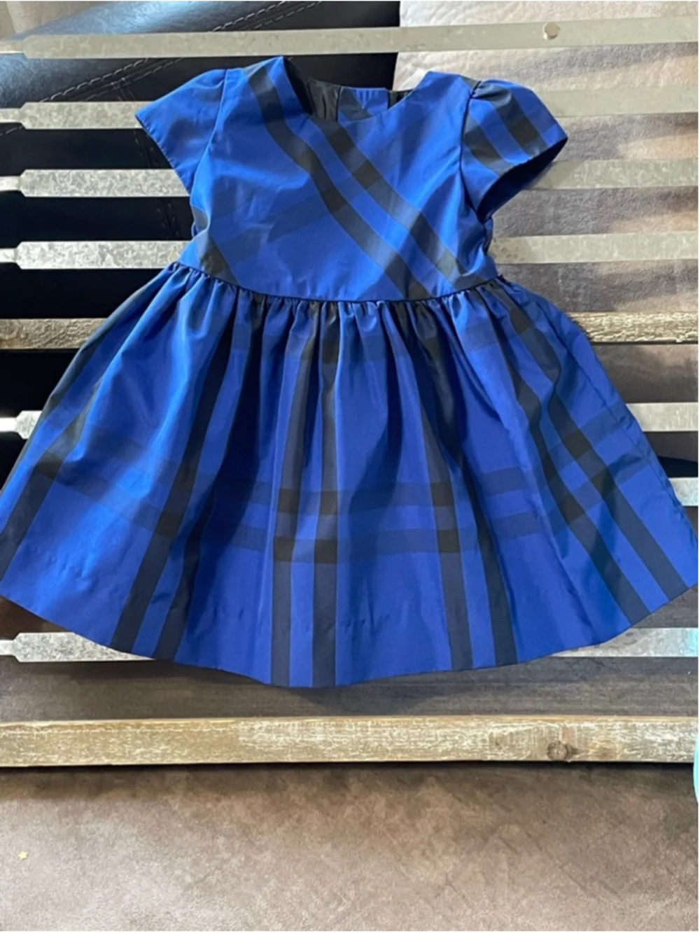 Ralph Lauren Girls Party Dress 6 Months Blue Black Plaid